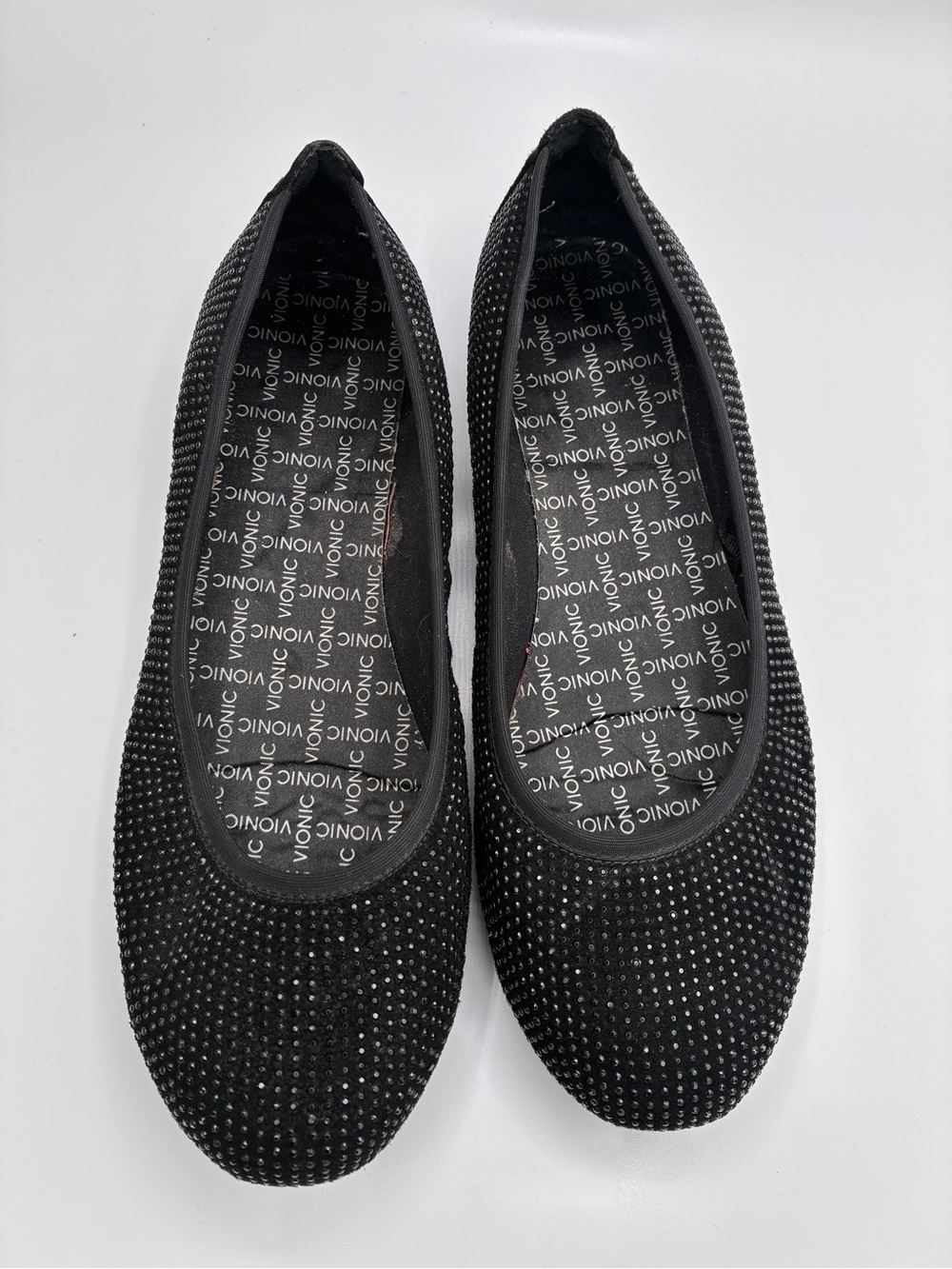 Vionic Spark Willow Ballet Flats, Black Crystal-Embellished Ballet Flats Sz 9 - Picture 5 of 13